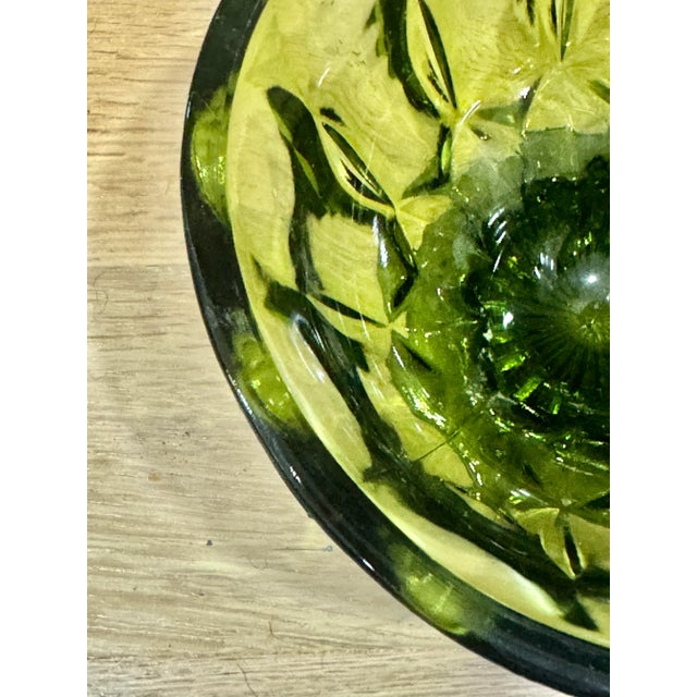 Vintage Green Glass Bowl For Sale In New Orleans - Image 6 of 6
