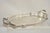 Vintage English Edwardian LBS Co 982 Silver Plated Scalloped Oval Pierced Gallery Tray. Item features "C" monogram to...