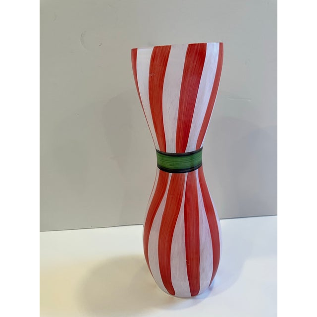 Glass Pair of 1980s Kosta Boda Hand Painted Vases For Sale - Image 7 of 7