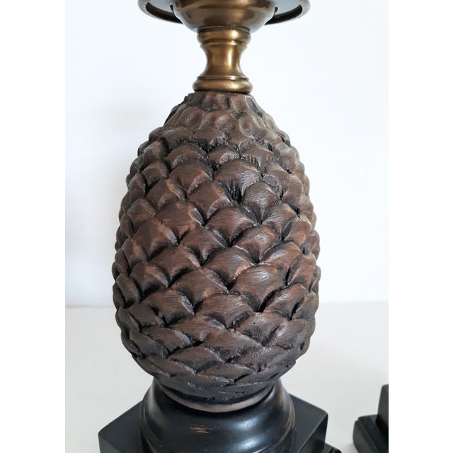 Vintage Brass & Painted Resin Pine Cone Candle Holders a Pair Chairish