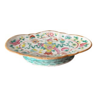 Antique Rose Medallion Dish, 19th Century For Sale