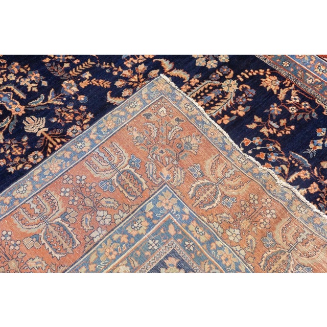 Persian Antique Persian Sarouk Rug 8'8'' x 11'8'' For Sale - Image 3 of 12