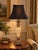 Rustic European Late 20th Century Cream Neoclassical Urn Table Lamps With Black Square Bell Shades - Pair For Sale - Image 3 of 10