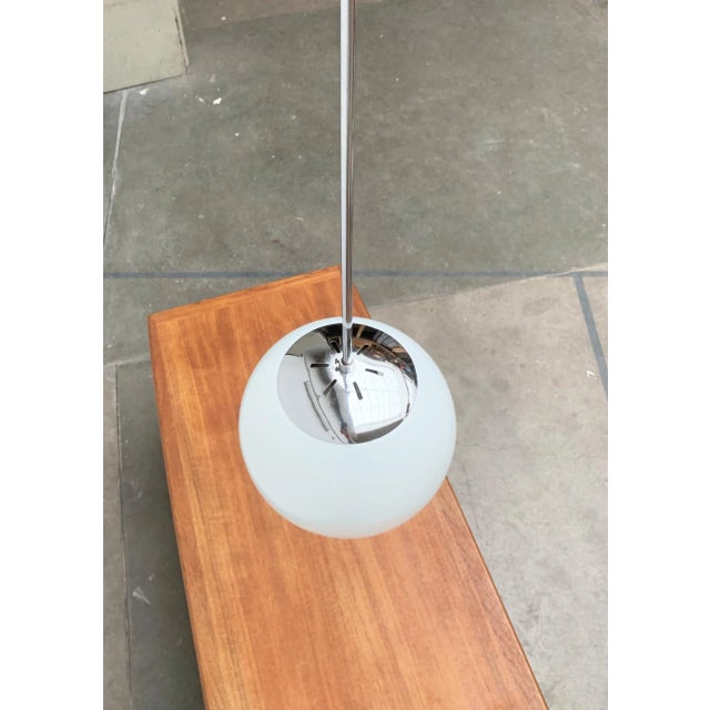 Mid-Century German Glass and Metal Ball Pendant For Sale - Image 10 of 18