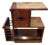 Art Deco Wood Side Table With Cabinet Door and Magazine Rack For Sale