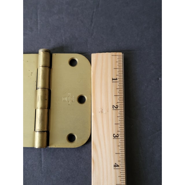Mid-Century Modern Solid Brass Lawrence u.s.a. Door Hinges Set For Sale - Image 3 of 8