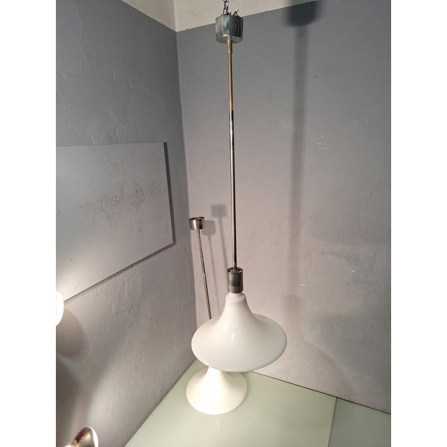 AM/AS Series Pendant Lamp in Glass and White Metal by Franco Albini, Franca Helg and Antonio Piva for Sirrah, Italy, 1970s For Sale - Image 6 of 7