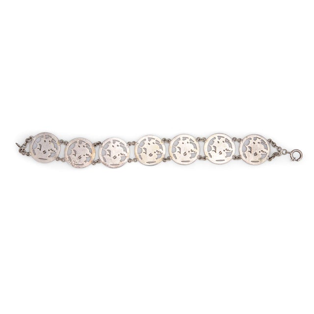 Mid-Century Modern Vintage Portuguese Bracelet Age of Discovery Ships 833 Silver Nautical Jewelry For Sale - Image 3 of 4