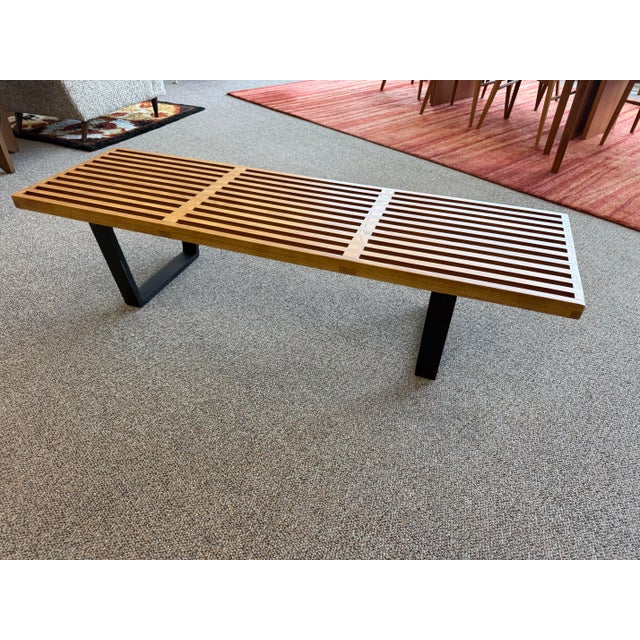 Mid 20th Century Mid Century Modern Slat Bench / Coffee Table Designed Attributed to George Nelson for Herman Miller For Sale - Image 5 of 12