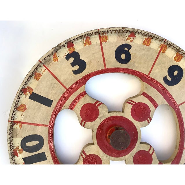 Circa 1930s Two Sided Hand Painted Game Wheel For Sale - Image 9 of 12