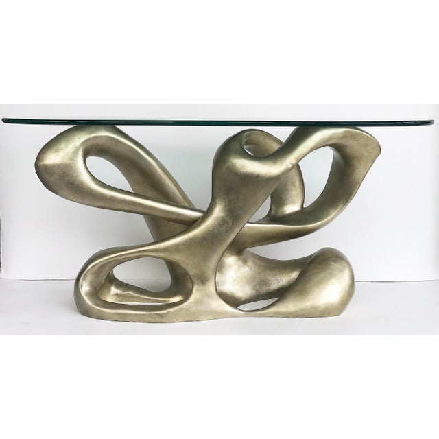 Abstract Tony Duquette for Baker Biomorphic Console, Silver Leaf Finish For Sale - Image 3 of 11