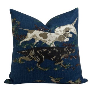 Pointers Pillow Cover in Indigo, 24x24 Pillow For Sale