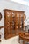 Rustic Italian Walnut Display Cabinet With Leaded Glass Doors For Sale - Image 3 of 3