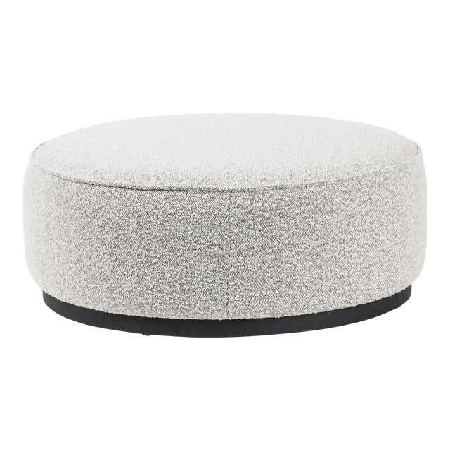 Four Hands Sinclair Large Round Ottoman - Knoll Domino For Sale