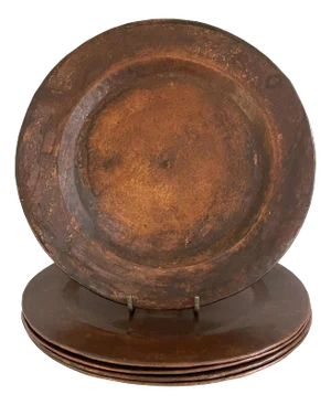 Roycroft Arts & Crafts Copper Service Plates, Roycroft Inn at East Aurora NY - Set of 7