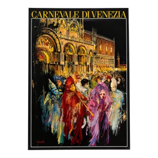 Mario Gianello - Carnevale Di Venezia, Color Poster, Circa 1980s For Sale
