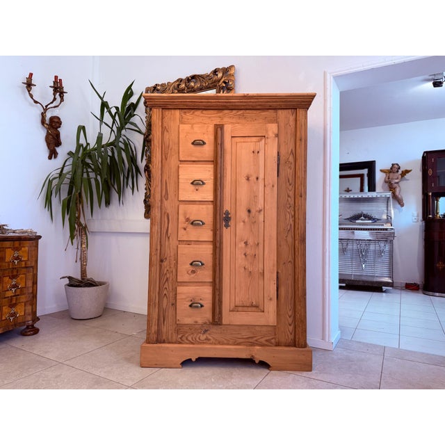 Antique Baroque Farmhouse Cupboard For Sale - Image 8 of 12