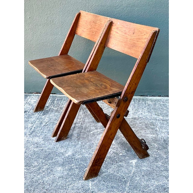 Vintage French Folding Chairs - A Pair For Sale - Image 12 of 12