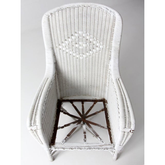 Antique White Wicker Porch Chair For Sale - Image 16 of 18