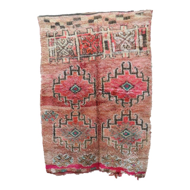 Pink Moroccan Rug 5'2" X 7'5" Ft Chairish
