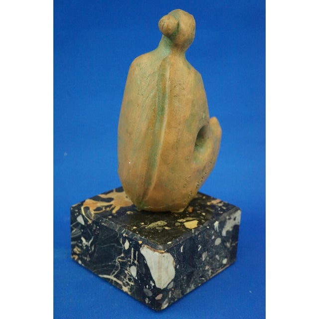 Stone Frank Romero, Stylized Woman, 1950s, Terracotta with Marble Base For Sale - Image 7 of 18