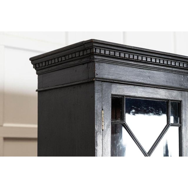 Large 19th Century English Glazed Ebonised Mahogany Bookcase, 1880 For Sale - Image 8 of 13