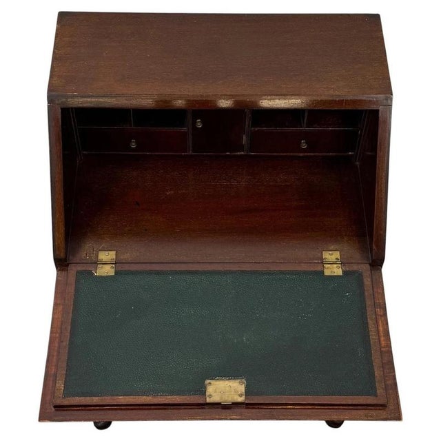 Small Antique English Edwardian Mahogany Secretaire For Sale - Image 4 of 14