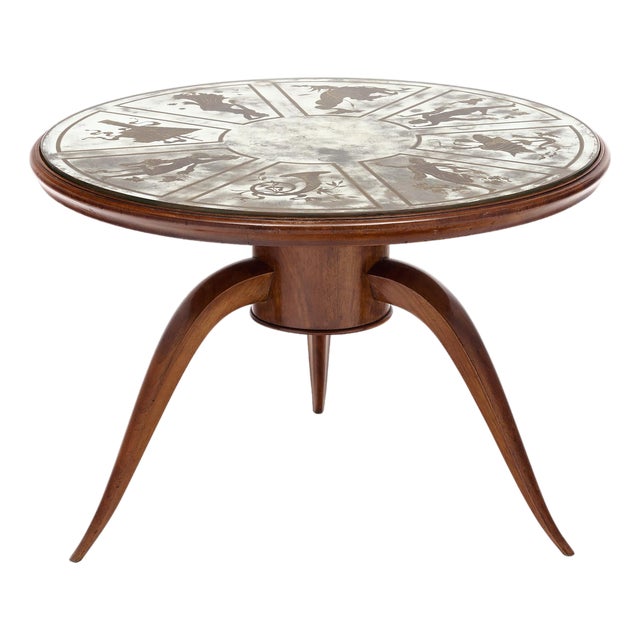 Art Deco French Astrology Side Table in the Manner of Jean Dunand For Sale