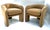 1980s Vintage Low Back Barrel Club Chair in Camel Velvet - Set of 2 For Sale - Image 5 of 10