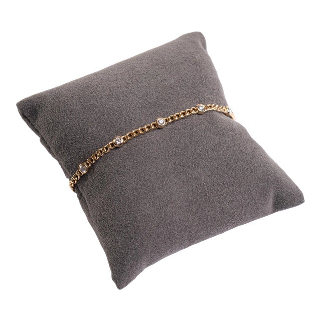 Rocks With Soul Cuban Link with 5 Bezel Set Diamonds Bracelet For Sale