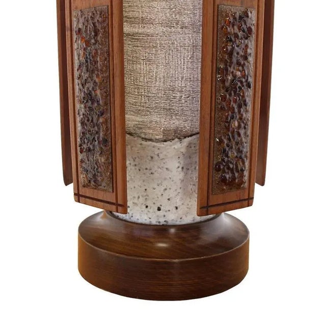 Glazed Pottery Mid-Century Modern Table Lamp For Sale - Image 4 of 9