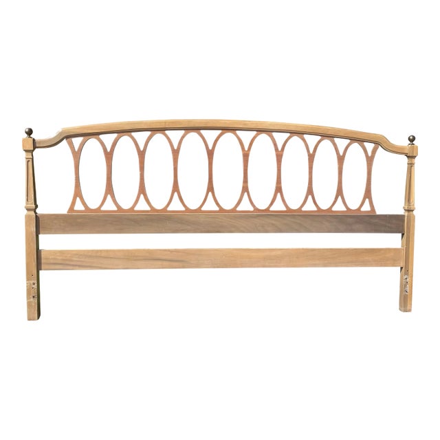 Mid 20th Century Vintage French Regency Walnut King Size Headboard For Sale