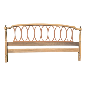 Mid 20th Century Vintage French Regency Walnut King Size Headboard