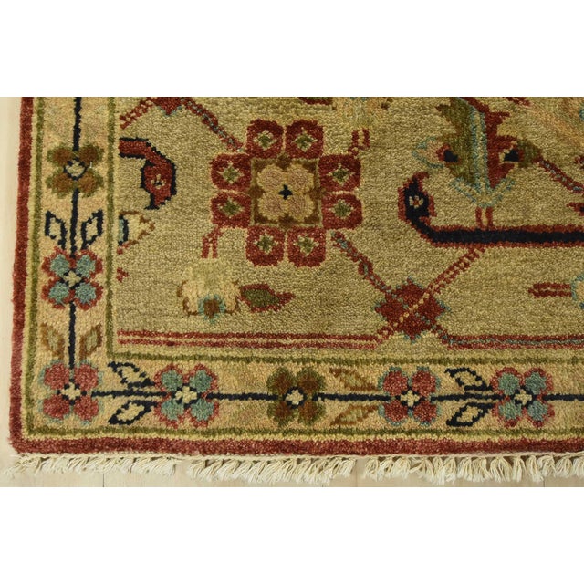 Serapi Rug 9'1'' X 12'2'' Red Wool Tribal Hand-Knotted Oriental Carpet For Sale - Image 10 of 12