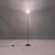 Lamp from the ground, modern Italian, in metal and opal glass of Prandina 1980s ground lamp, thin, with long gray metal...