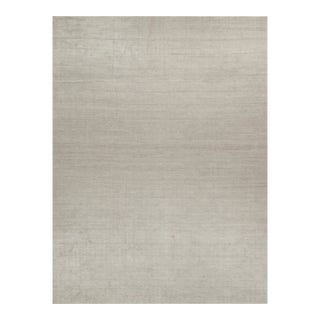 2010s Rug & Kilim’s Plain Modern Rug in Solid Silver-Gray Tone-on-Tone - 12x16 For Sale
