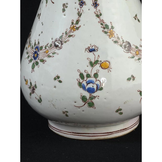 French Faience Vase with Cherub, 1700s For Sale - Image 6 of 10