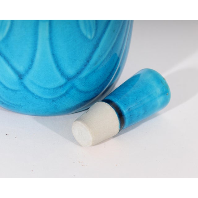 Ceramic Rörstrand Sweden Blue Ceramic Bottle With Stopper For Sale - Image 7 of 8
