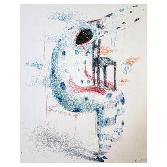 Keziat, The Future Mother, Original Pen Drawing, 2020 For Sale