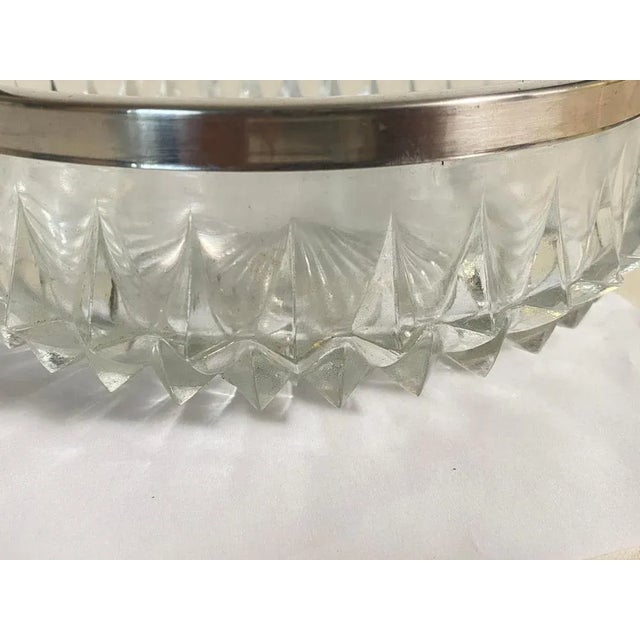 20th Century Glass Dish Vide-Poche Bowl Glass and Metal Round Pattern, France For Sale - Image 8 of 9