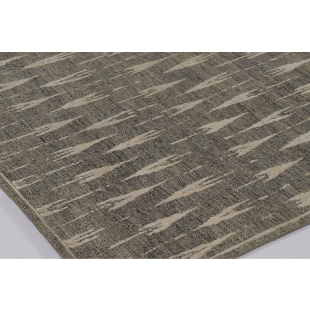 Traditional Rug & Kilim’s Block Print Rug Design in Brown With Gray Arrow Motifs For Sale - Image 3 of 8