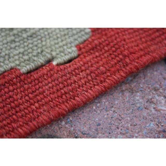 1990s 1990s Scandinavian Red Geometric Kelim Rug For Sale - Image 5 of 13