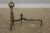 1900 - 1909 Pair Antique Brass 18th C. Style Andirons For Sale - Image 5 of 13