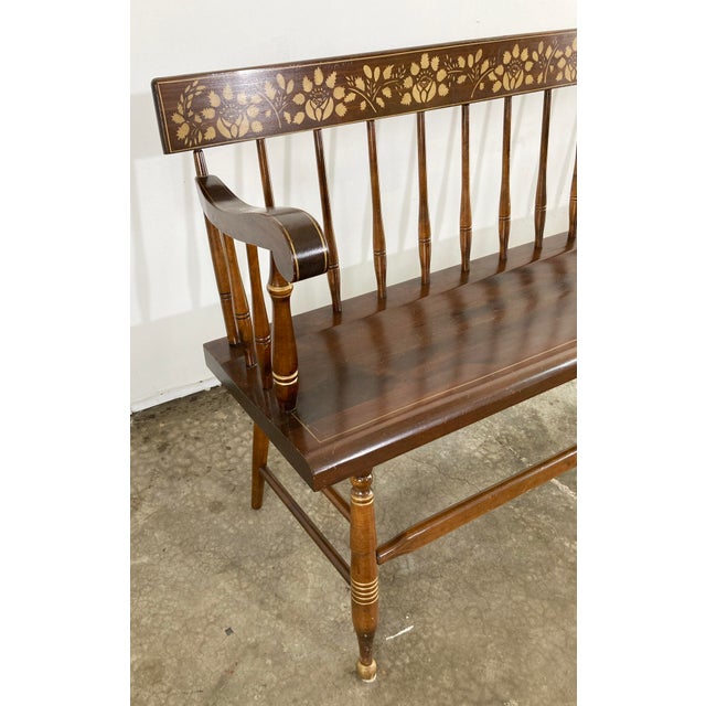Vintage Windsor Hitchcock Style Stenciled Wood Bench Chairish