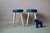 Vintage Rockabilly Stools in Blue Faux Leather with Studs and Compass Legs, 1960s, Set of 2 For Sale - Image 9 of 9