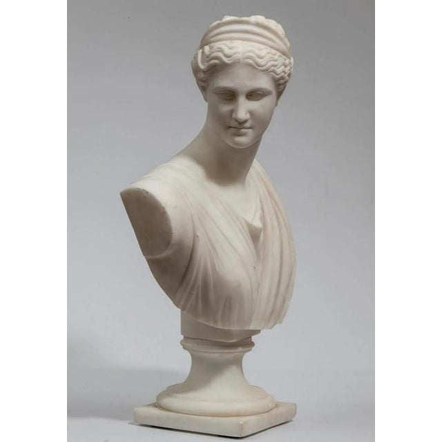 Bust of Diana the Huntress, Late 1800s-Early 1900s, Carrara Marble For Sale - Image 5 of 6