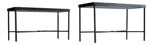 Minimalist Metal Side Tables with Plaster-Fiber Tops, 1960s, Set of 2