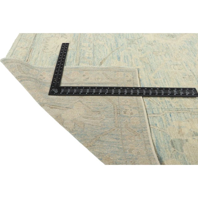 2010s Vintage Blue Modern Oushak Rug - 08'11 X 11'06 For Sale - Image 5 of 9