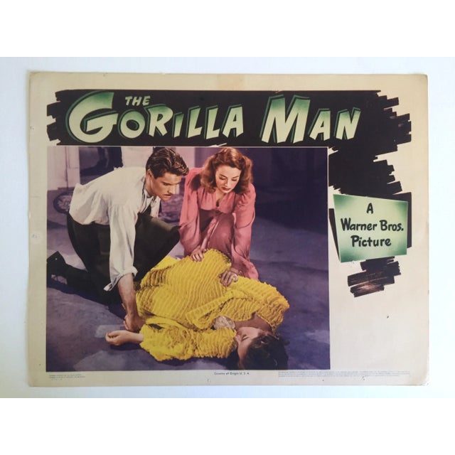 Vintage 1943 Original Lobby Card Print " the Gorilla Man " Movie Memorabilia Poster For Sale In Kansas City - Image 6 of 6