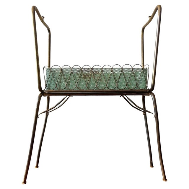 Metal Mid-Century Modern French Perforated Metal Planter by Mathieu Matégot, 1956 For Sale - Image 7 of 16